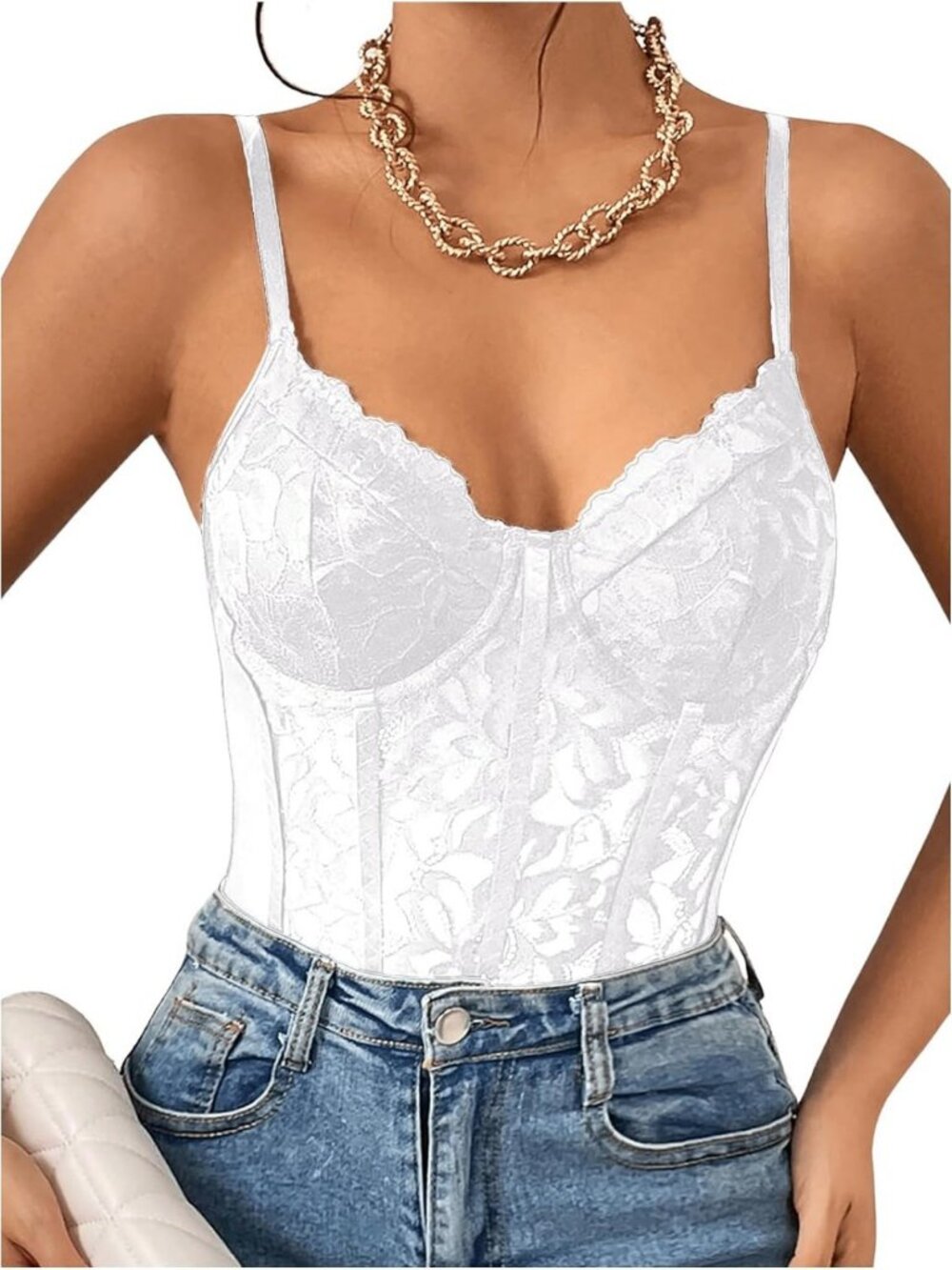 Sexy Mesh Lace Bodysuit with Spaghetti Straps | Trendy Corset Top for Night Out